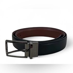 Perry Ellis Men’s Reversible Leather Belt – Black & Brown – Size 32